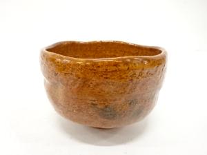 大樋焼　飴釉　茶碗(無地箱付)